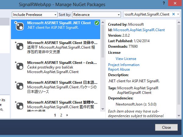 AspNet Client Package